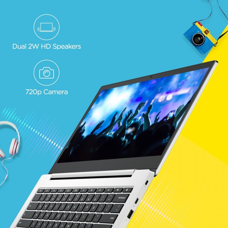 Lenovo IdeaPad Slim 3 Chromebook Intel Celeron Dual Core N4020 - (4 GB/64 GB EMMC Storage/Chrome OS) 14IGL05 Chromebook  (14 inch, Platinum Grey, 1.4 Kg)